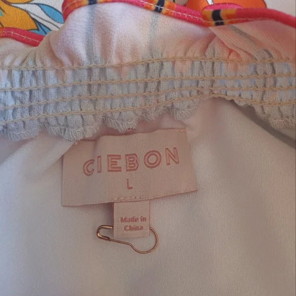 Ciebon Drea Floral Print Bohemian Keyhole Neckline Long Balloon Sleeve Mini - Picture 10 of 12